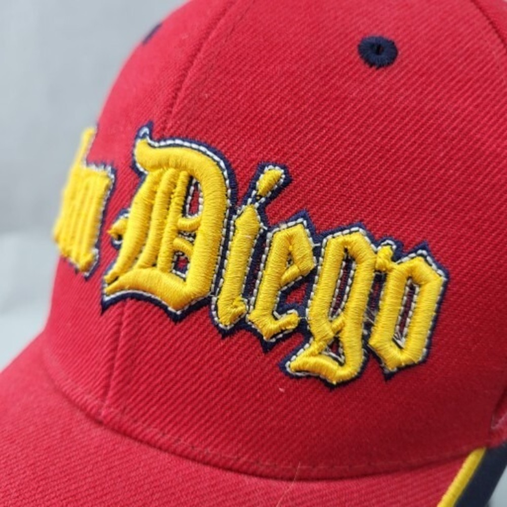 San Diego SD California Hat Strap Back Red Gold Cap Best Vina - Picture 4 of 14